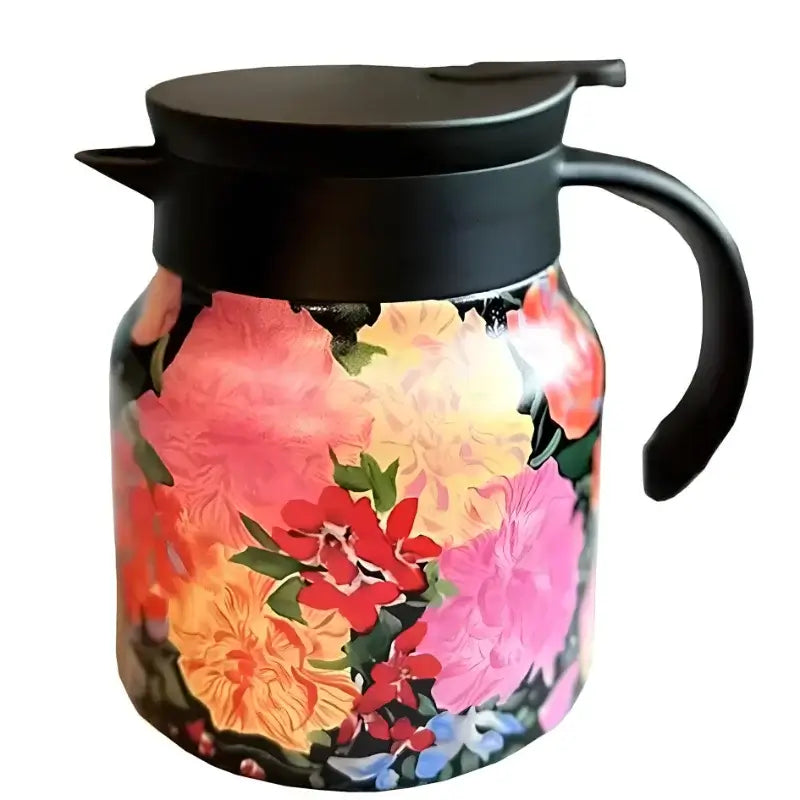 Floral Thermal Bottle with Tea Infuser – 800ml Stainless Steel Flask