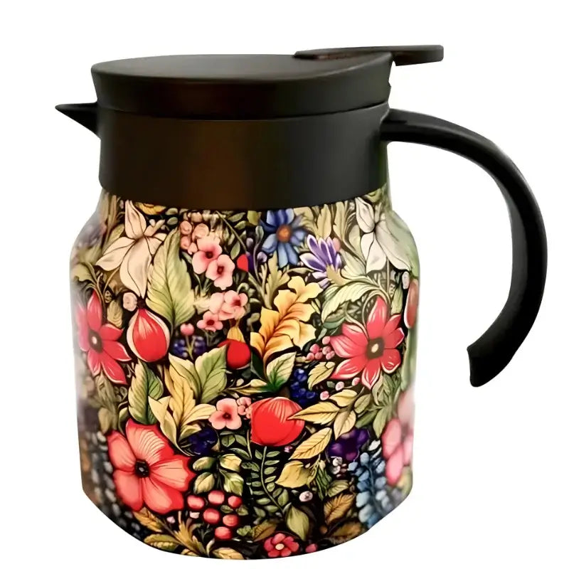 Floral Thermal Bottle with Tea Infuser – 800ml Stainless Steel Flask