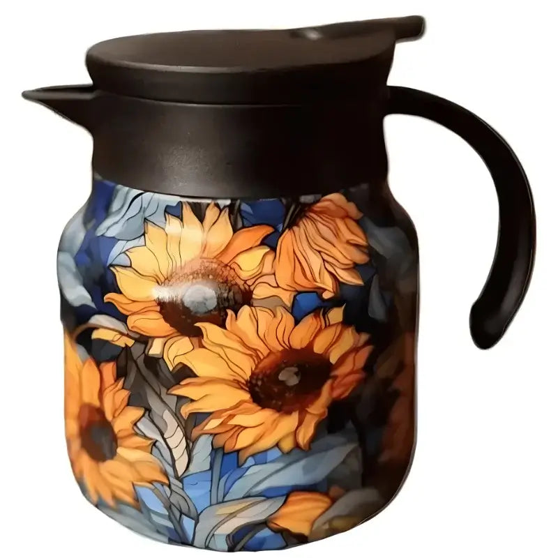 Floral Thermal Bottle with Tea Infuser – 800ml Stainless Steel Flask