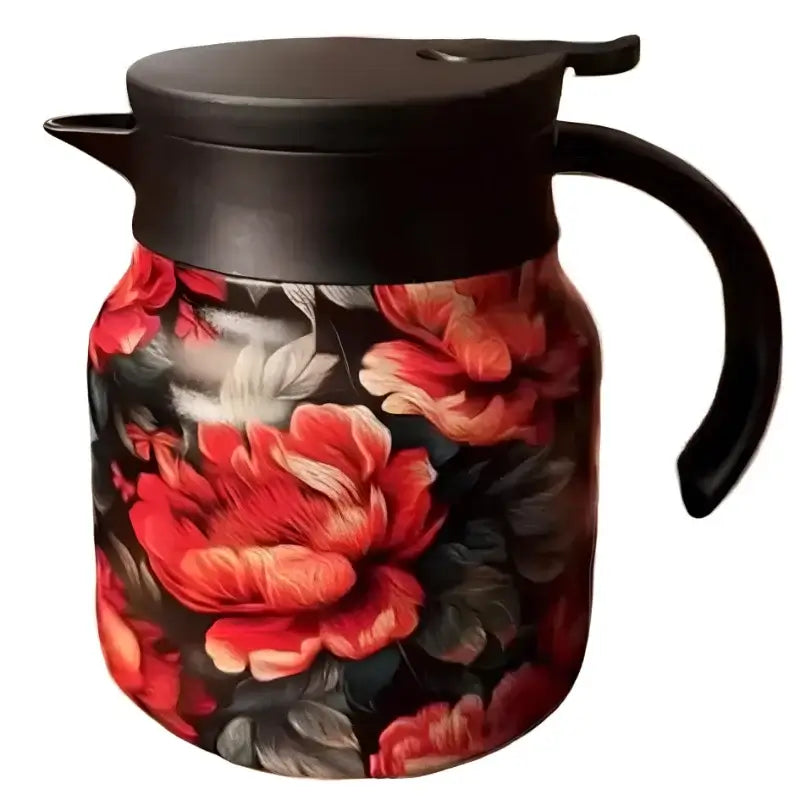 Floral Thermal Bottle with Tea Infuser – 800ml Stainless Steel Flask