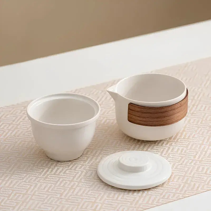 Portable Ceramic Tea Set with Travel Case – 3-Piece Infuser Kit