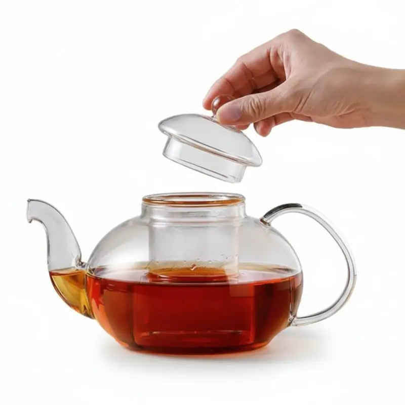 Teabloom Classica Theepot voor Elke Dag – Hittebestendige Glazen Theepot – Inhoud 1200ml – Uitneembare Roestvrijstalen Infuser
