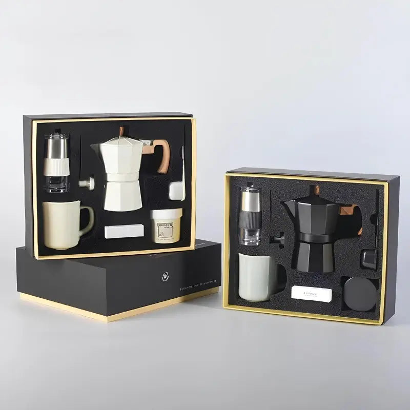 Barista Moka Set – Complete Coffee Gift Kit with Grinder, Mug & Storage