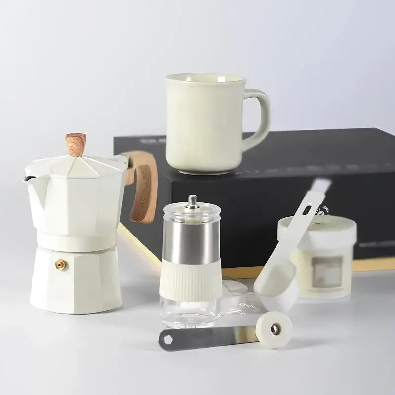 Barista Moka Set – Complete Coffee Gift Kit with Grinder, Mug & Storage