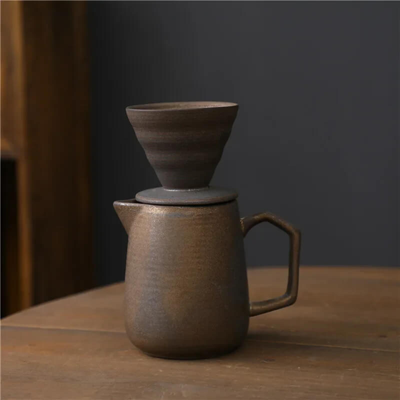 Rustic Handcrafted Ceramic V60 Coffee Set