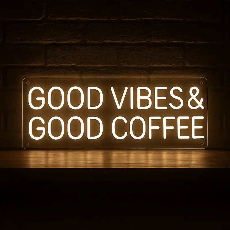 Neon Sign "Good Vibes & Good Coffee" – USB Powered