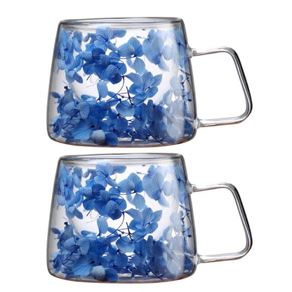 Handcrafted Double Glass Cherry Mug