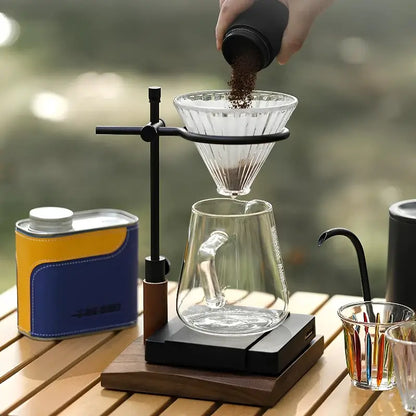 MHW-3BOMBER Drip Station – Adjustable Pour-Over Stand with Walnut Base