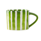 Artisanal Ceramic Mug & Saucer Set – Matcha Green & Golden Honey