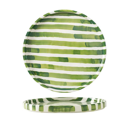 Artisanal Ceramic Mug & Saucer Set – Matcha Green & Golden Honey
