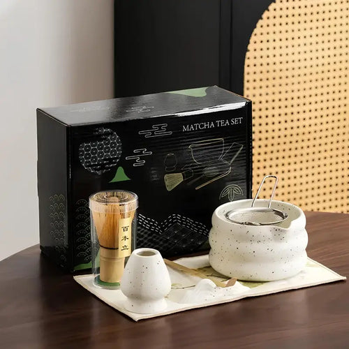 Matcha Tea Set – 7 Pieces Handcrafted Ceramic & Bamboo Set