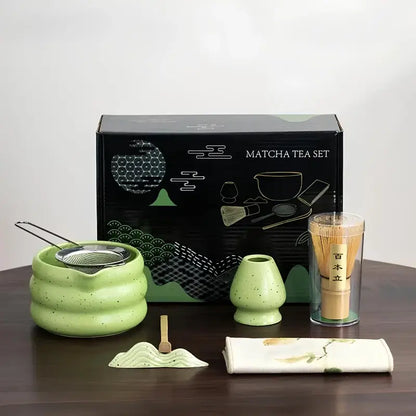 Matcha Tea Set – 7 Pieces Handcrafted Ceramic & Bamboo Set