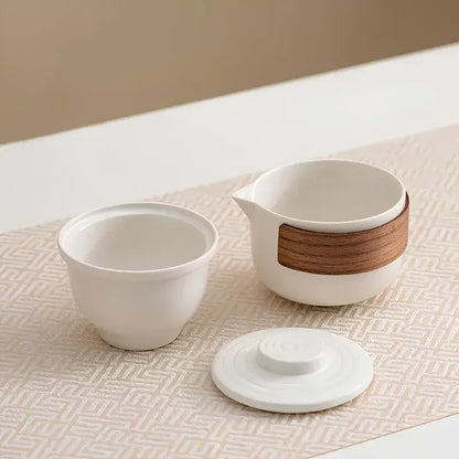 Portable Ceramic Tea Set with Travel Case – 3-Piece Infuser Kit