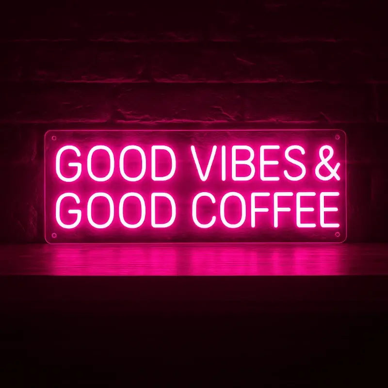 Neon Sign "Good Vibes & Good Coffee" – USB Powered
