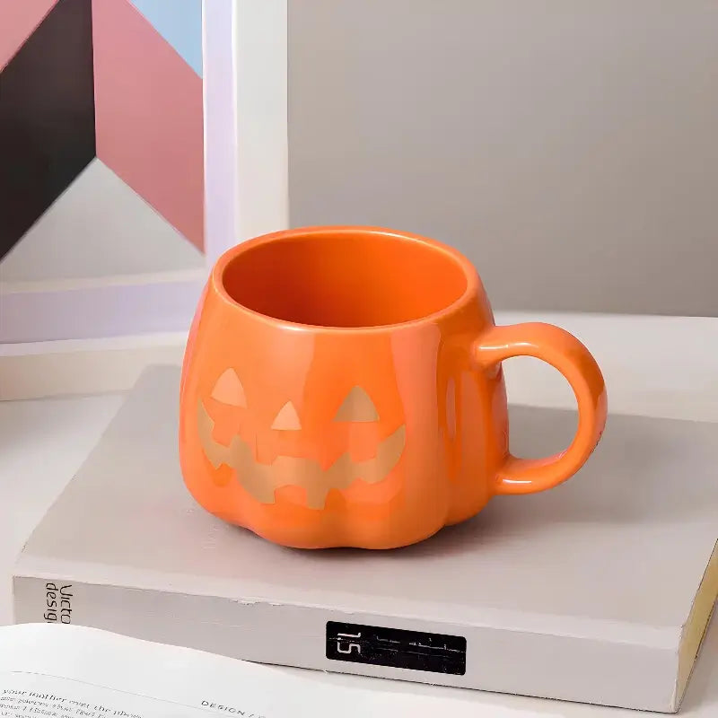 Pumpkin Smile Ceramic Mug – 400ml Halloween Edition