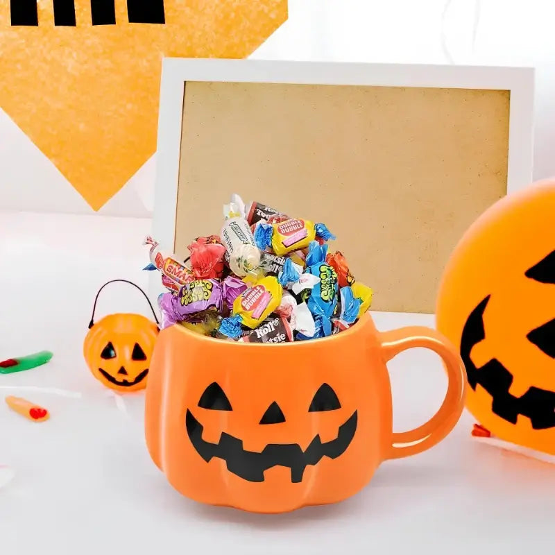 Pumpkin Smile Ceramic Mug – 400ml Halloween Edition