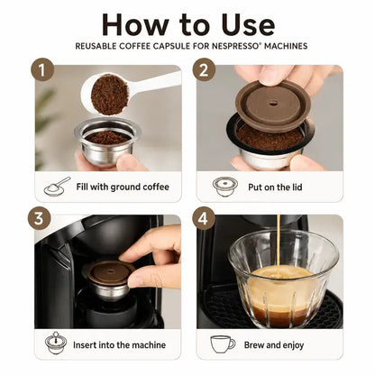 Reusable Nespresso Vertuo Capsule - Stainless Steel Kit