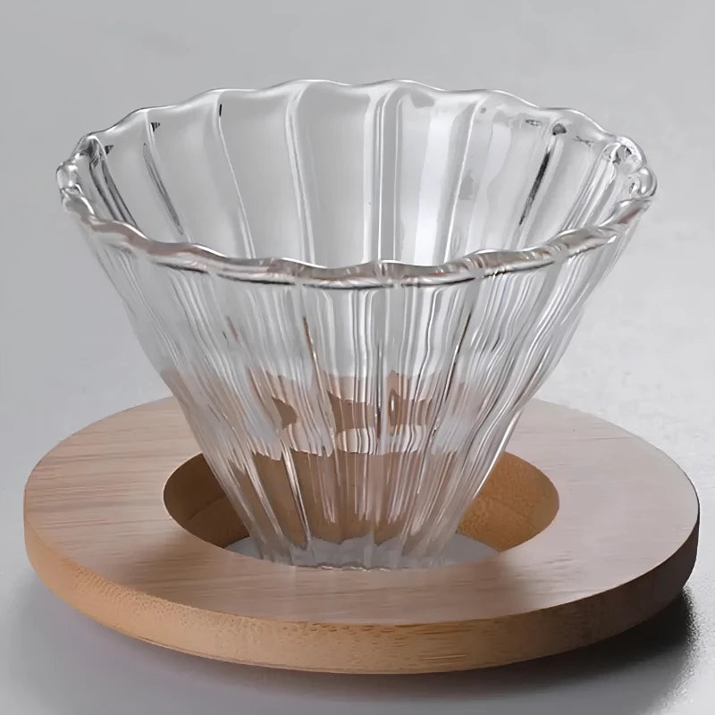 Barista Glass Brew Set – V60 + Wooden Stand + Carafe