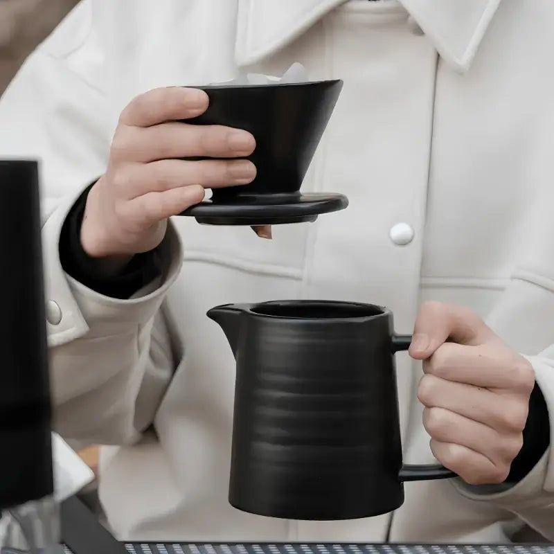 Artisan Stripes V60 Ceramic Coffee Dripper Set
