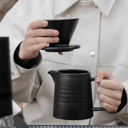 Artisan Stripes V60 Ceramic Coffee Dripper Set