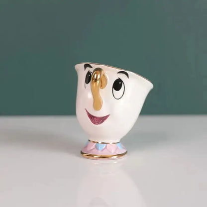 Mrs. Potts & Chip Tea Set – Hand-Painted Porcelain Teapot, Cups & Sugar Bowl