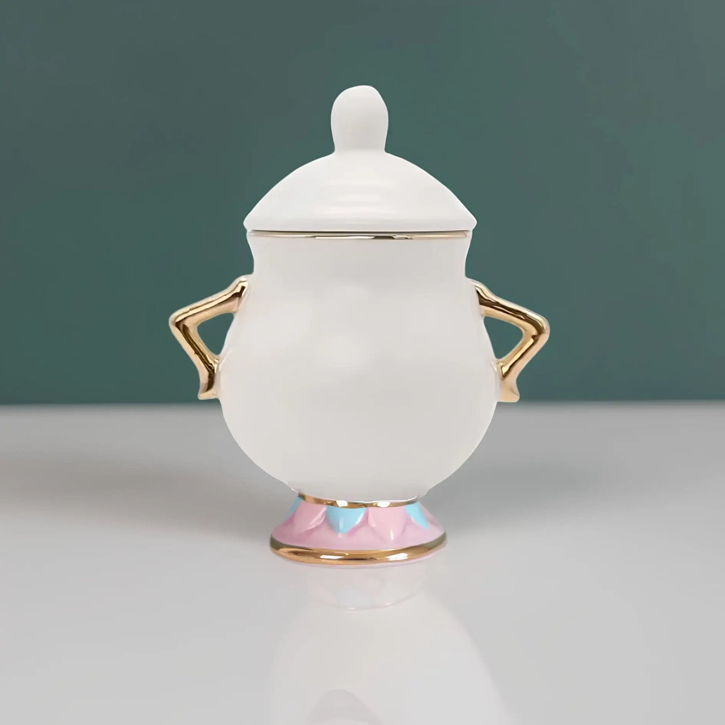 Mrs. Potts & Chip Tea Set – Hand-Painted Porcelain Teapot, Cups & Sugar Bowl