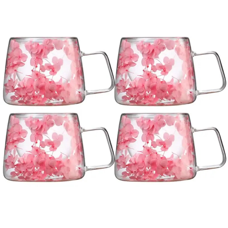 Handcrafted Double Glass Cherry Mug
