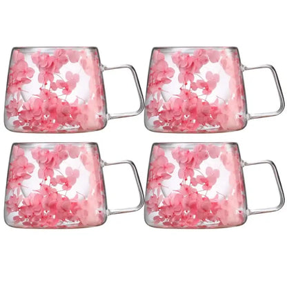 Handcrafted Double Glass Cherry Mug