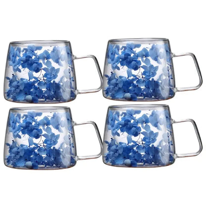 Handcrafted Double Glass Cherry Mug
