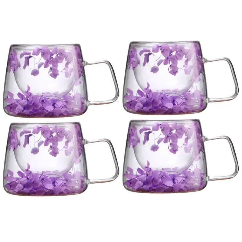 Handcrafted Double Glass Cherry Mug