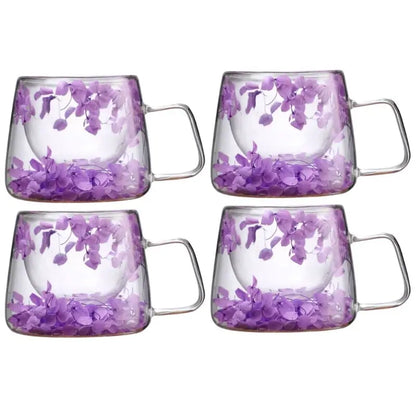 Handcrafted Double Glass Cherry Mug
