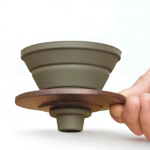 Foldable V60 Coffee Dripper with Handmade Wooden Stand