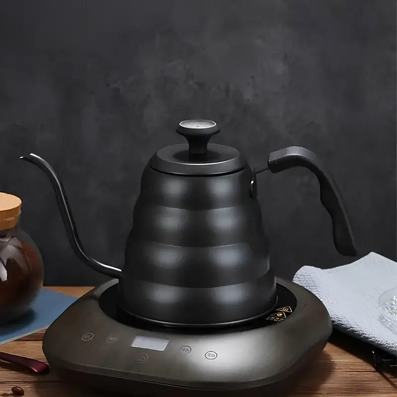 Gooseneck Coffee Kettle with Thermometer – Black Matte