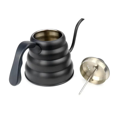 Gooseneck Coffee Kettle with Thermometer – Black Matte