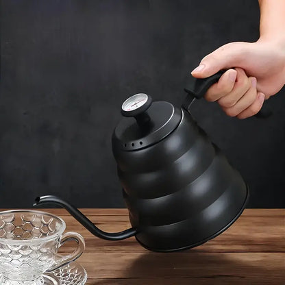 Gooseneck Coffee Kettle with Thermometer – Black Matte