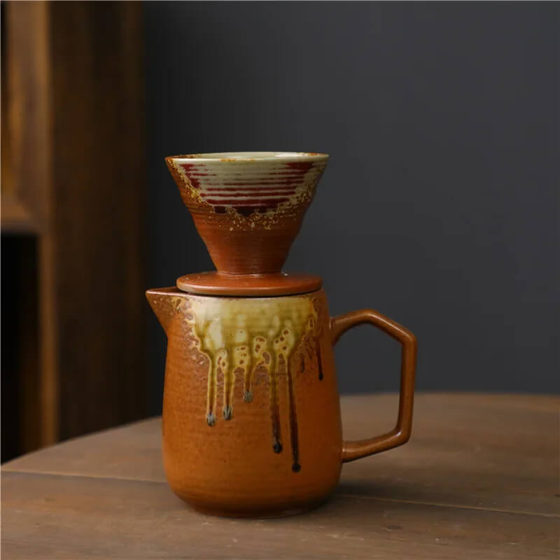 Rustic Handcrafted Ceramic V60 Coffee Set