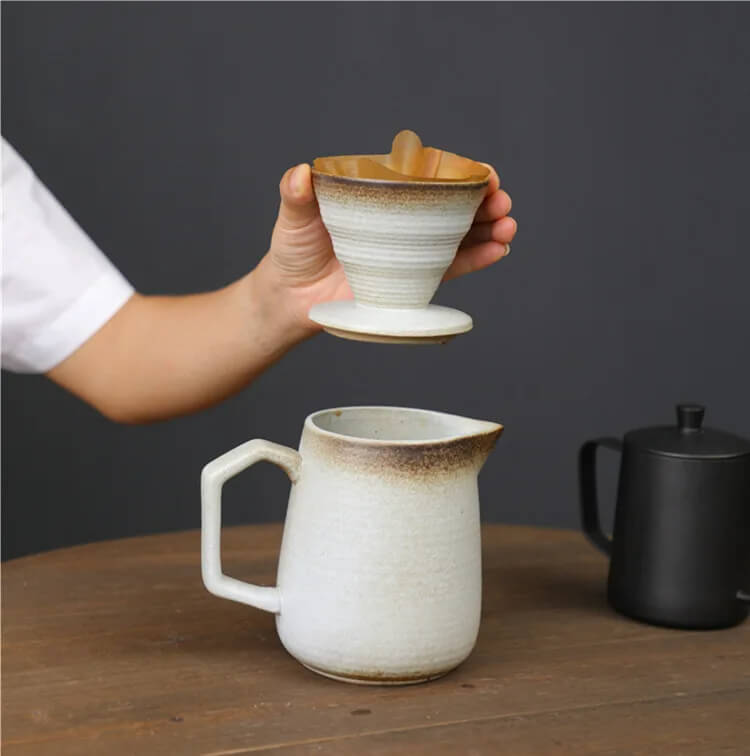Rustic Handcrafted Ceramic V60 Coffee Set