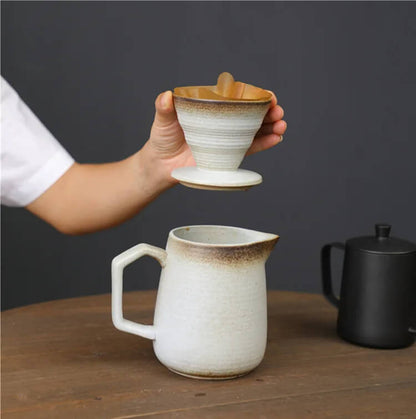 Rustic Handcrafted Ceramic V60 Coffee Set