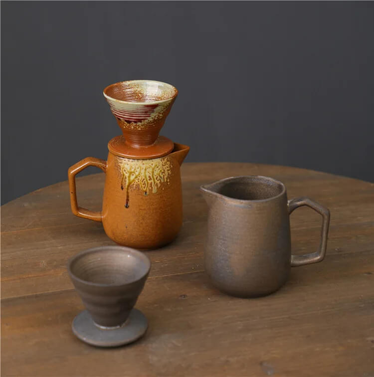 Rustic Handcrafted Ceramic V60 Coffee Set