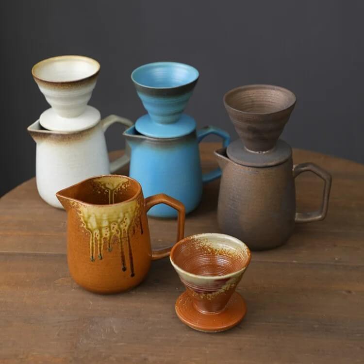 Rustic Handcrafted Ceramic V60 Coffee Set