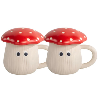 Mushroom Mug - Handcrafted Ceramic Mug with Lid