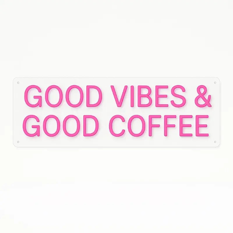 Neon Sign "Good Vibes & Good Coffee" – USB Powered
