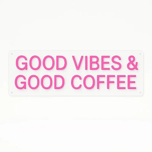 Neon Sign "Good Vibes & Good Coffee" – USB Powered