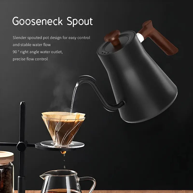 PrecisionFlow Gooseneck Kettle – Electric Pour Over Kettle with Temperature Control & LCD Display
