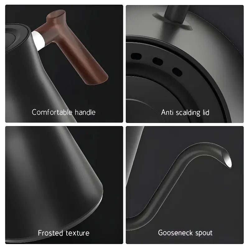 PrecisionFlow Gooseneck Kettle – Electric Pour Over Kettle with Temperature Control & LCD Display