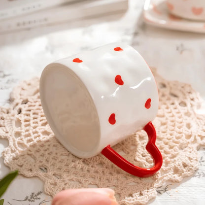 Red Heart Handcrafted Ceramic Mug