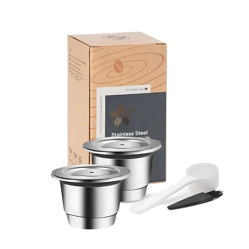 Reusable Stainless Steel Nespresso Capsules for Espresso & Lungo Brewing