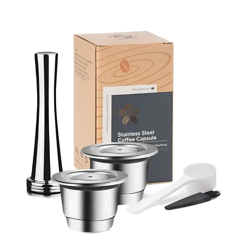 Reusable Stainless Steel Nespresso Capsules for Espresso & Lungo Brewing