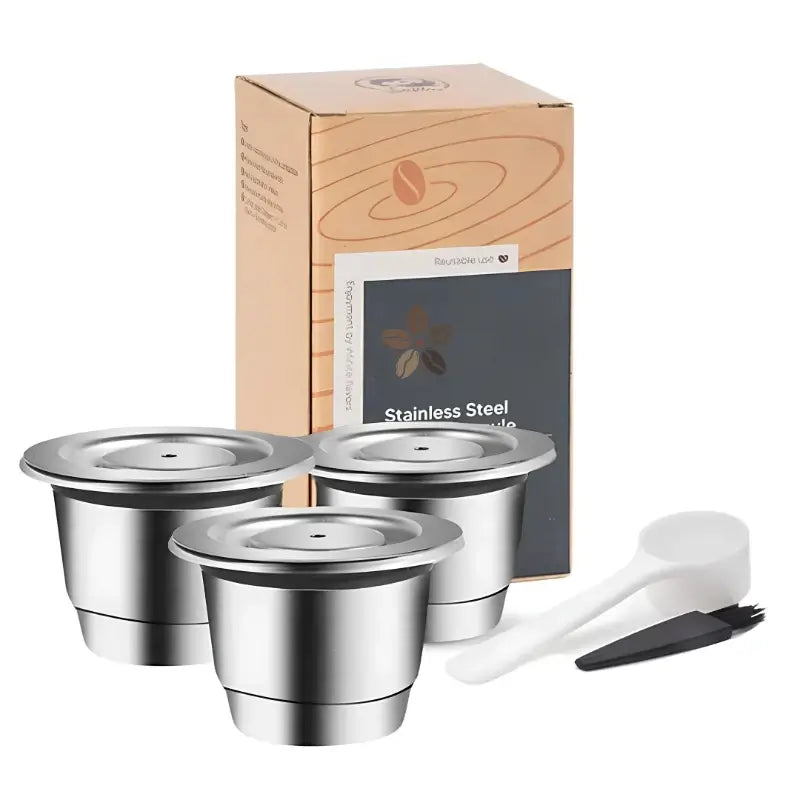 Reusable Stainless Steel Nespresso Capsules for Espresso & Lungo Brewing